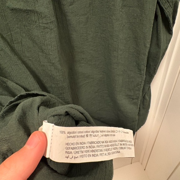 Zara Dark Green Men’s Wrinkle Look Shirt - Picture 9 of 9